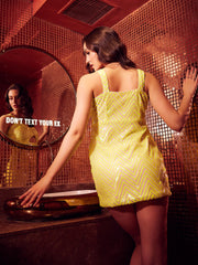 athena v neck sequined mini sheath dress