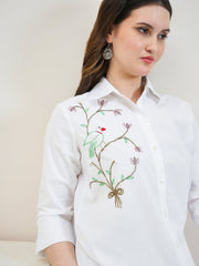 embroidered shirt with trouser co ords