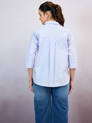 shally bhasin by athena women standard fit solid spread collar cotton casual shirt 2