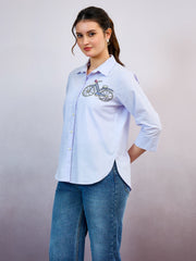 shally bhasin by athena women standard fit solid spread collar cotton casual shirt 2