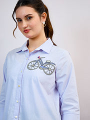 shally bhasin by athena women standard fit solid spread collar cotton casual shirt 2