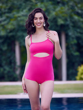 athena fuchsia front cut out swim wear
