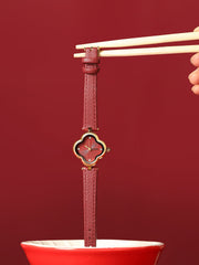 The Bloom Dial Watch - Ruby Red
