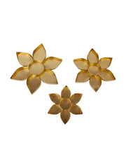 Gold-Toned 3 Pieces Flower Shape Urli Bowls