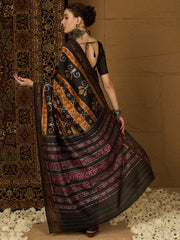 Women's Bhagalpuri Silk Mustard Printed Designer Saree With Blouse Piece