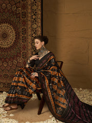 Women's Bhagalpuri Silk Mustard Printed Designer Saree With Blouse Piece