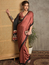 Women's Pure Crepe Maroon Printed Designer Saree With Blouse Piece