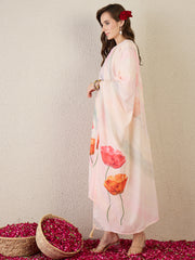 Printed Straight Kurta Trousers With Dupatta Set