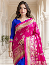 Women's Art Silk Blue Printed DesignerSaree With Blouse Piece