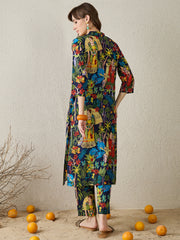 طقم كورتا وبنطلون مطبوع متعدد الألوان من إندو إيرا