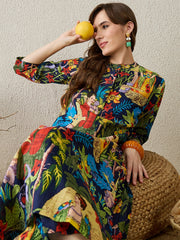 طقم كورتا وبنطلون مطبوع متعدد الألوان من إندو إيرا