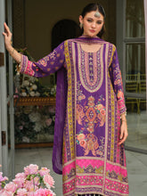 Purple Printed A-Line Kurta Palazzos With Dupatta set
