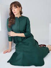 Green Solid Straight Kurta Salwar set