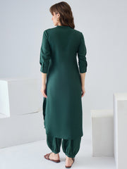 Green Solid Straight Kurta Salwar set
