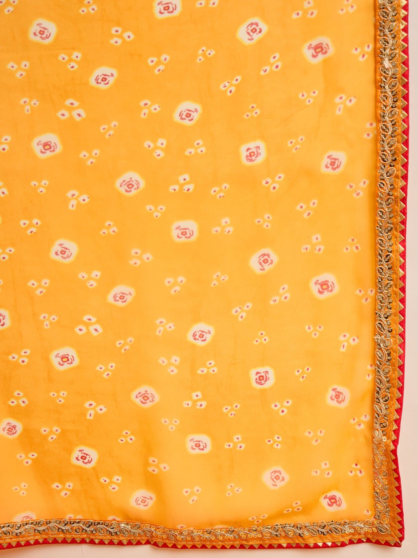 Women's Georgette Yellow Printed Designer Saree With Blouse Piece