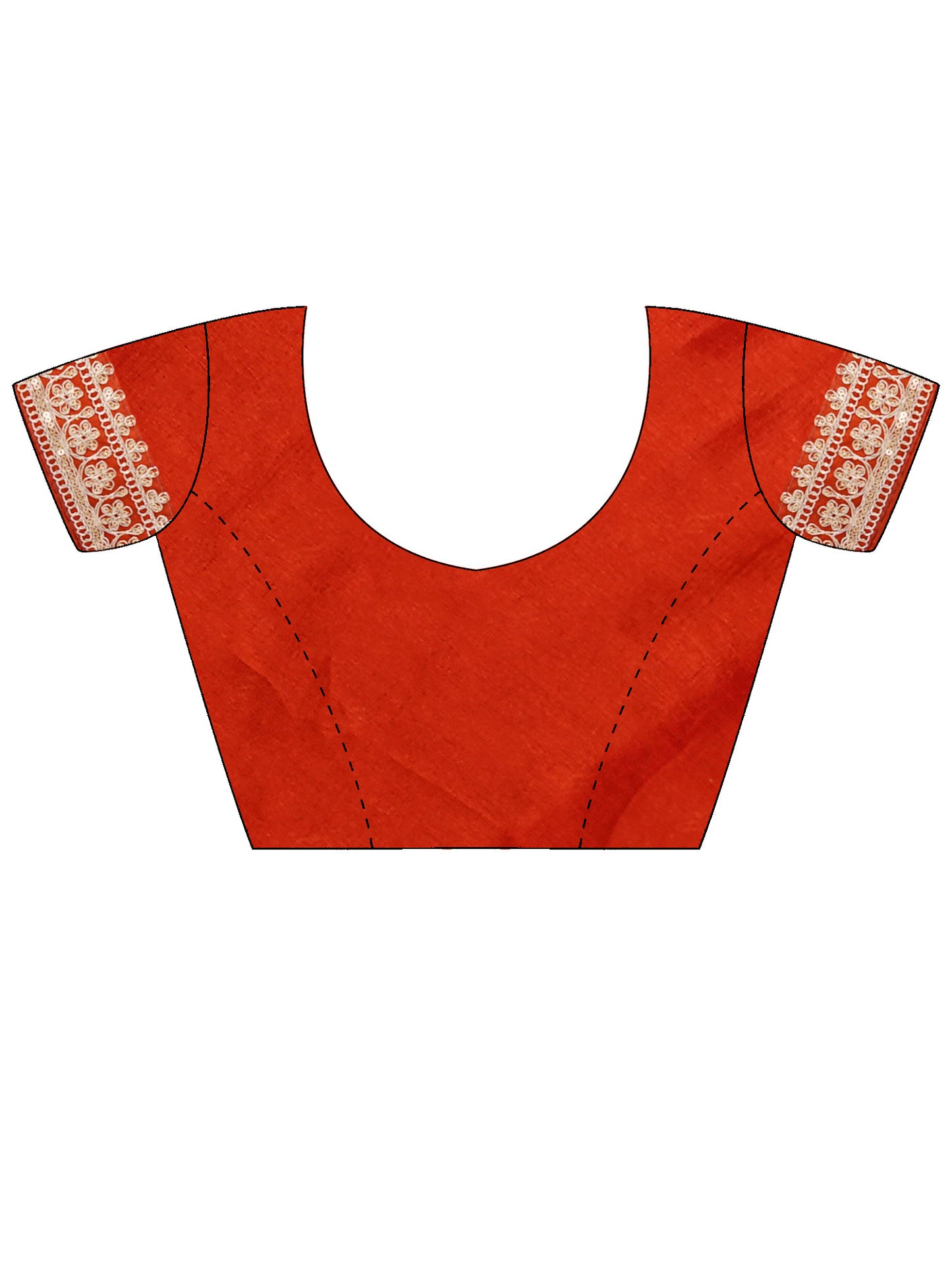 Women's Vichitra Silk Rust Digital Print Designer Saree With Blouse Piece