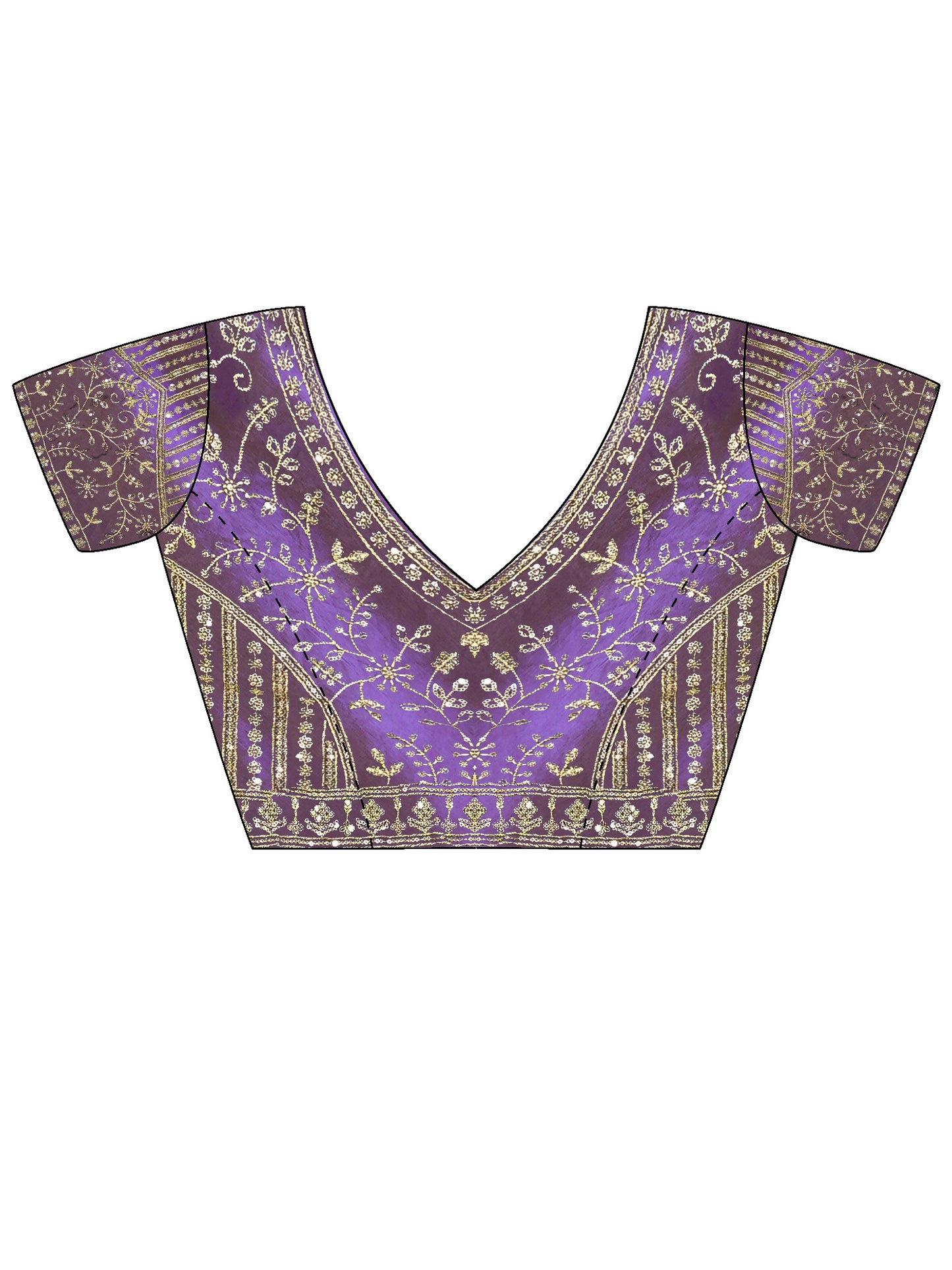 Women's Satin Purple Embellished Designer Saree With Blouse Piece