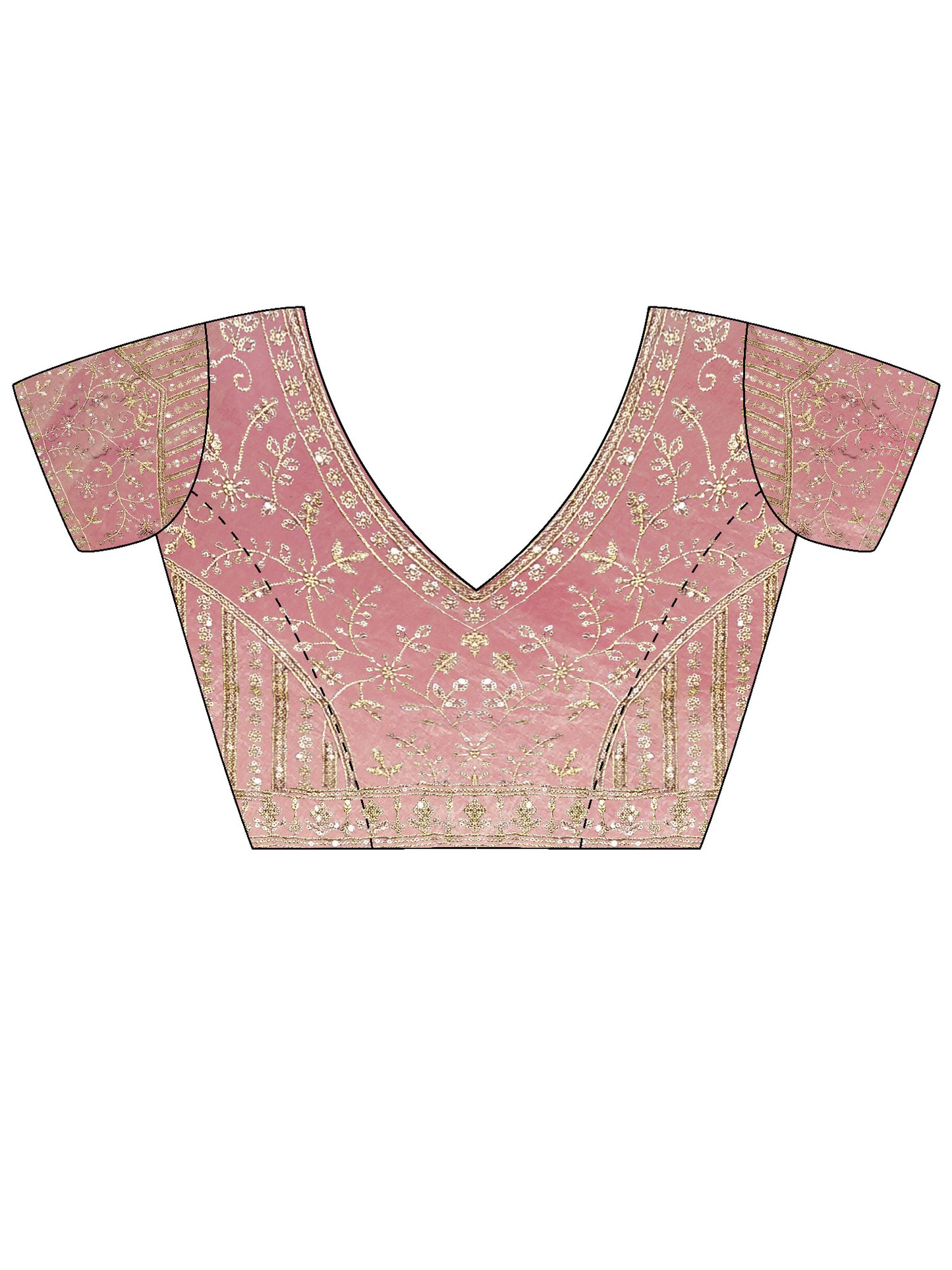 Women's Satin Pink Embellished Designer Saree With Blouse Piece