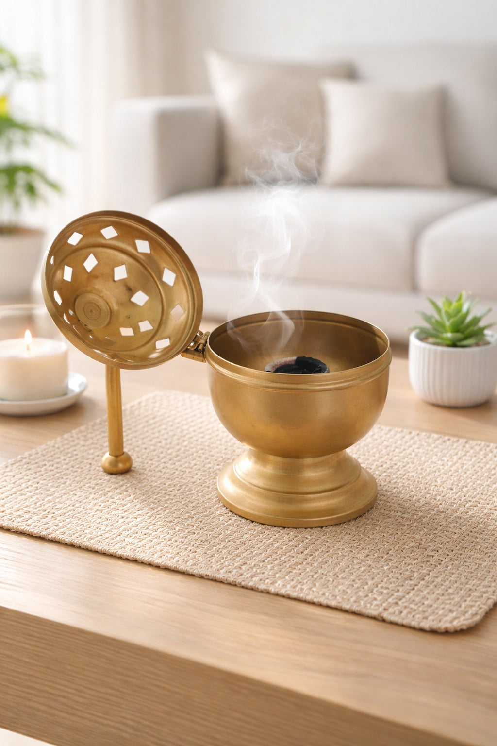 metal dhoop dani with lid for pooja loban sambrani burning covered incense burner for home temple havan meditation traditional vastu decor festive gift item copy
