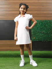 athena girl colourblocked puff sleeve a line dress 3