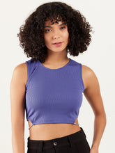 athena round neck cut out detailed fitted crop top 2