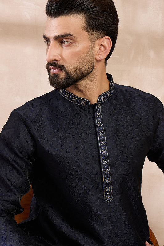 navy-blue-silk-blend-solid-woven-design-straight-kurta-with-trouser-mkset1853