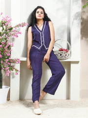 linen linen v neck waistcoat with trousers co ords