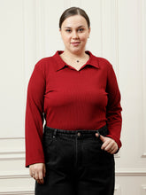 athena ample maroon regular blouson top