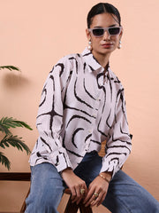 women opaque printed casual shirt