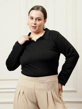 athena ample black regular blouson top