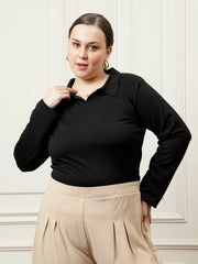 athena ample black regular blouson top