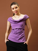 athena cowl neck lavender regular top