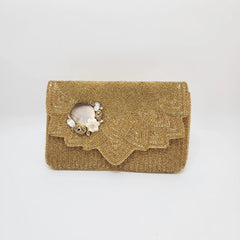 Adwita - Embroidered Bag In Gold Shade