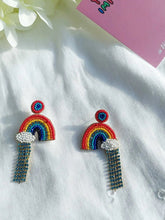 أقراط بريزم بلاي متعددة الألوان من الخرز