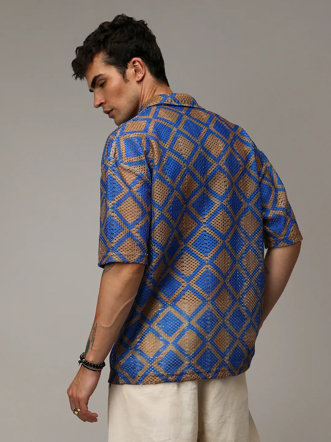 Campus Sutra - Geometric Block Oversized Shirt