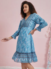 athena floral printed georgette dress