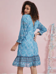 athena floral printed georgette dress