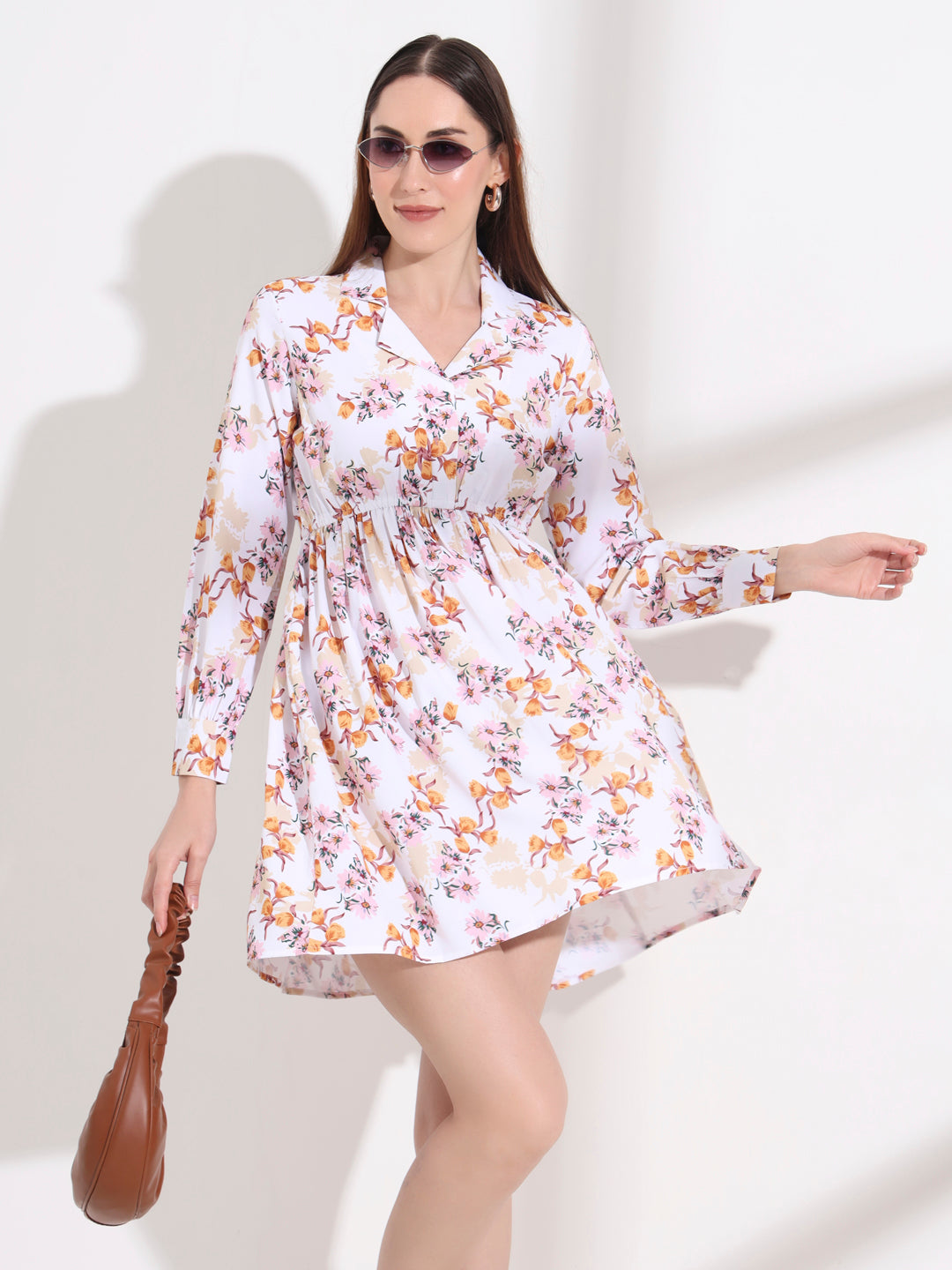 floral printed tailored fit flare dress