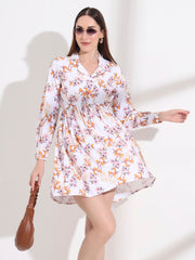 floral printed tailored fit flare dress