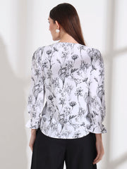 floral printed v neck top