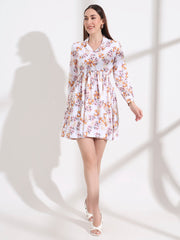 floral printed tailored fit flare dress