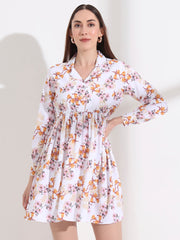 floral printed tailored fit flare dress