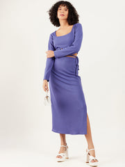 athena square neck waist tie ups fitted crop top