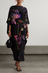 Modestt - Black Neon Splash Kaftan Dress