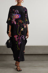 Modestt - Black Neon Splash Kaftan Dress