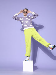 athena women lavender printed sweatshirt