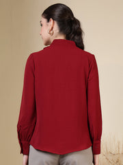 womens v neck long sleeve elegant solid top 1