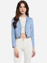 Stylestone - Women'S Denim Ruffle Short Shrug
