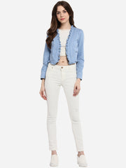 Stylestone - Women'S Denim Ruffle Short Shrug