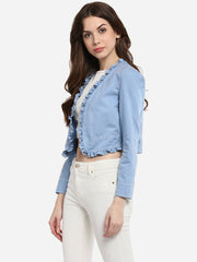 Stylestone - Women'S Denim Ruffle Short Shrug